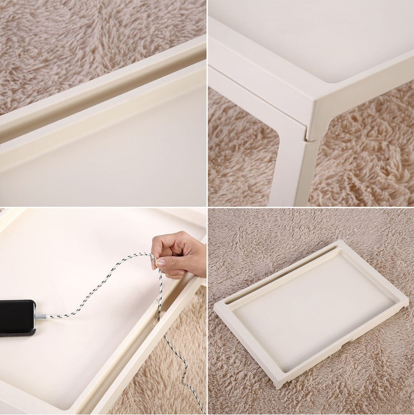 Multifunction Laptop Bed Desk with foldable legs for Home Office (White) V178-36039