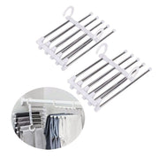 2 Pack Stainless Steel Adjustable 5 in 1 Pants Hangers Non-Slip Space Saving for Home Storage V178-36041