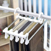 2 Pack Stainless Steel Adjustable 5 in 1 Pants Hangers Non-Slip Space Saving for Home Storage V178-36041