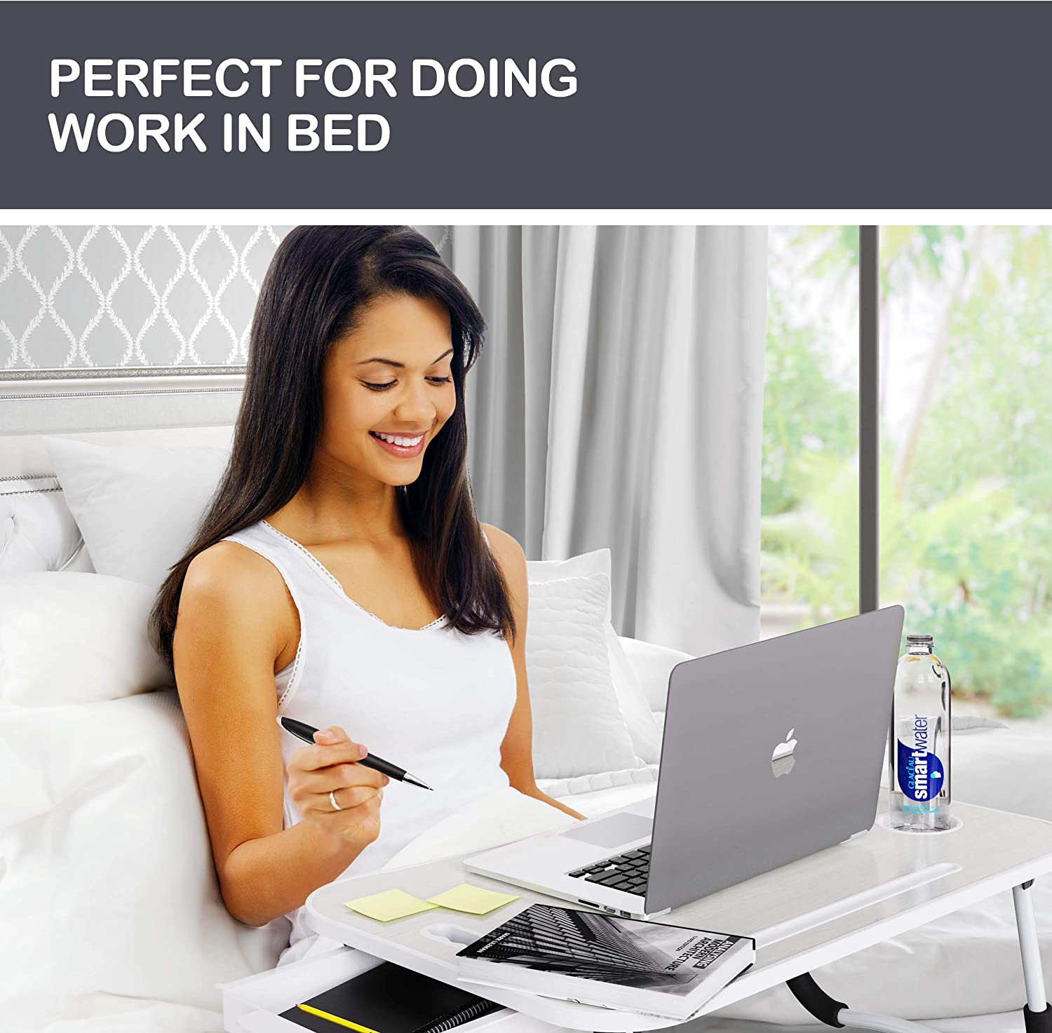 Laptop Bed Desk with Storage and foldable legs for Adults, Kids & Home Office V178-36042