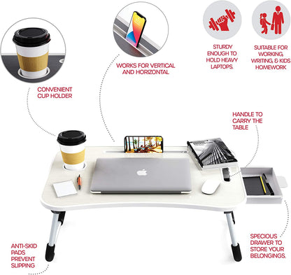 Laptop Bed Desk with Storage and foldable legs for Adults, Kids & Home Office V178-36042