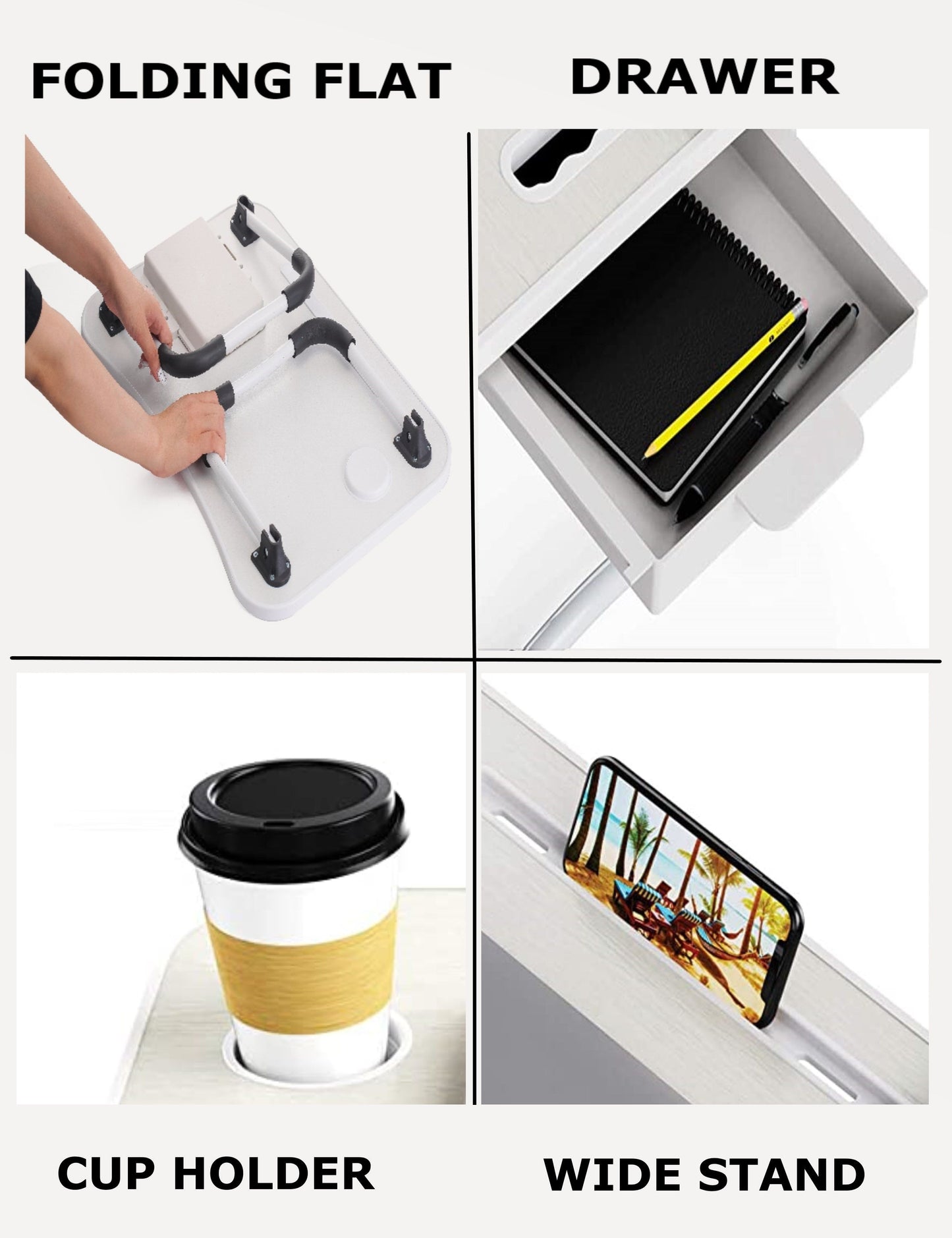 Laptop Bed Desk with Storage and foldable legs for Adults, Kids & Home Office V178-36042