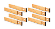 8 Pack Bamboo Adjustable Kitchen Drawer Dividers (Large, 44-55 cm) V178-36045