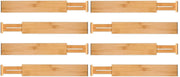 8 Pack Bamboo Adjustable Kitchen Drawer Dividers (Large, 44-55 cm) V178-36045
