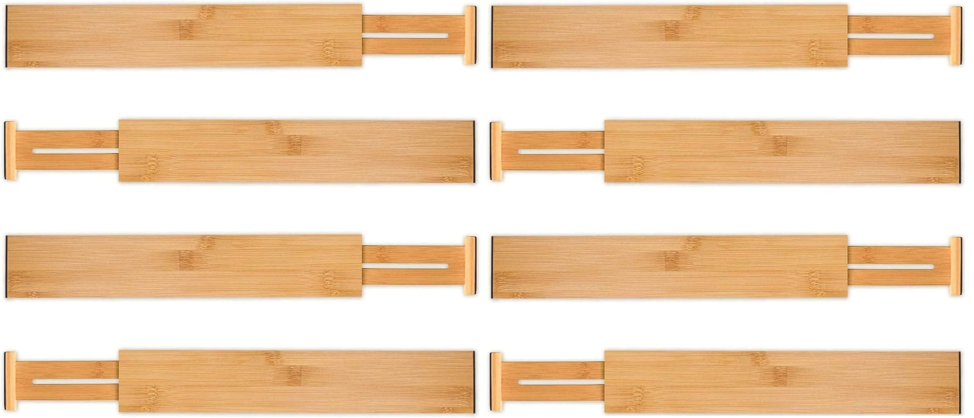 8 Pack Bamboo Adjustable Kitchen Drawer Dividers (Large, 44-55 cm) V178-36045