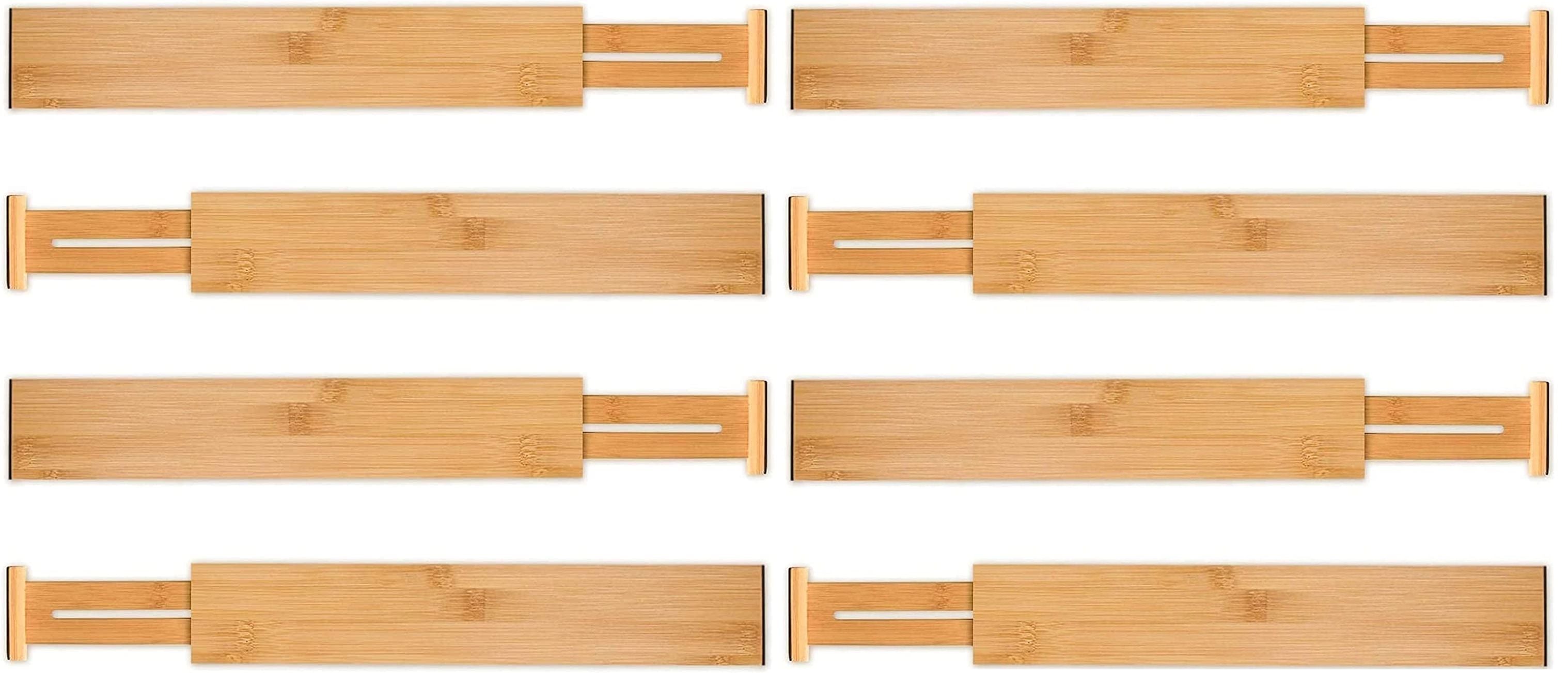 8 Pack Bamboo Adjustable Kitchen Drawer Dividers (Large, 44-55 cm) V178-36045