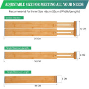 8 Pack Bamboo Adjustable Kitchen Drawer Dividers (Large, 44-55 cm) V178-36045