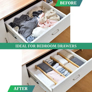 8 Pack Bamboo Adjustable Kitchen Drawer Dividers (Large, 44-55 cm) V178-36045