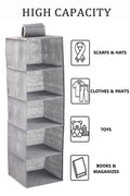 2 Pack 5-Tier Shelf Hanging Closet Organizer and Storage for Clothes (Grey) V178-36047
