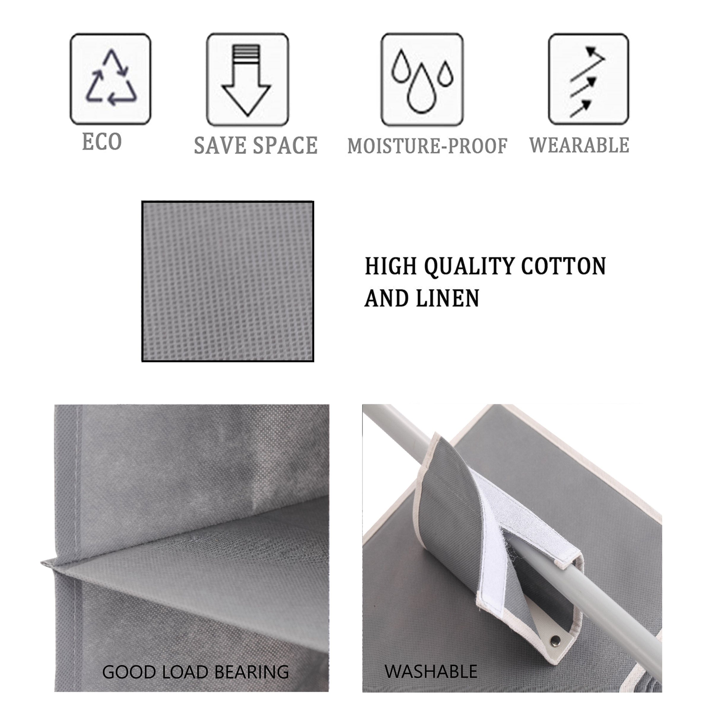 3 Pack 5-Tier Shelf Hanging Closet Organizer and Storage for Clothes (Grey) V178-36049