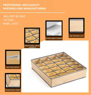 Set of 4 Fabric Drawer Organizer Divider Storage Boxes for Storing Socks, Underwear, Ties, Scarves (Beige) V178-36052