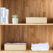 Set of 4 Fabric Drawer Organizer Divider Storage Boxes for Storing Socks, Underwear, Ties, Scarves (Beige) V178-36052