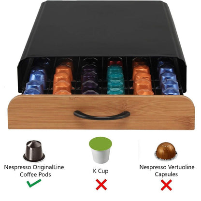 CARLA HOME Coffee Pods Holder Storage Drawer Compatible with 60 Nespresso Pods for Kitchen Storage & V178-36057