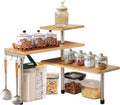 CARLA HOME 3 Tier Corner Shelf Kitchen Spice Rack Organiser with Hooks for Home Storage & Organisation V178-36059