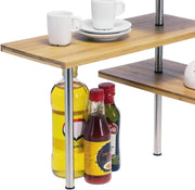 CARLA HOME 3 Tier Corner Shelf Kitchen Spice Rack Organiser with Hooks for Home Storage & Organisation V178-36059