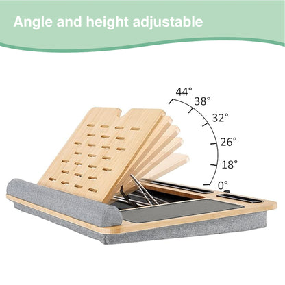CARLA HOME Bamboo Laptop Lap Desk with Cushion and Angle Adjustable for Office and Home V178-36066
