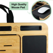 CARLA HOME Bamboo Laptop Lap Desk with Cushion and Angle Adjustable for Office and Home V178-36067
