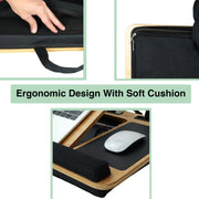 CARLA HOME Bamboo Laptop Lap Desk with Cushion, Angle Adjustable and Sleeve Case Bag for Office and Home V178-36068