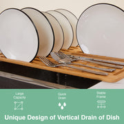 CARLA HOME Foldable Bamboo Dish Drying Rack for Kitchen V178-36070