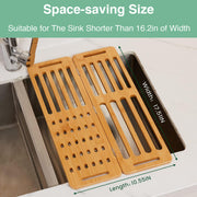 CARLA HOME Foldable Bamboo Dish Drying Rack for Kitchen V178-36070