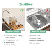 CARLA HOME Foldable Bamboo Dish Drying Rack for Kitchen V178-36070