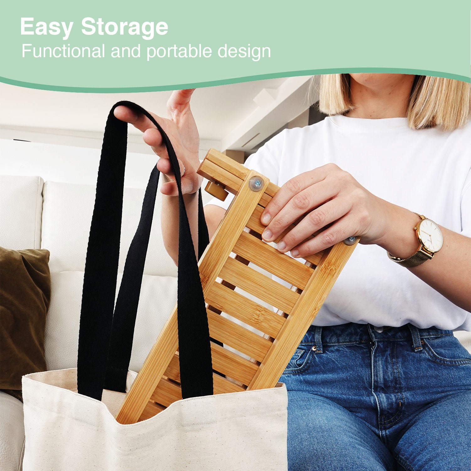 CARLA HOME Portable Bamboo Baby Bottle Drying Rack V178-36072