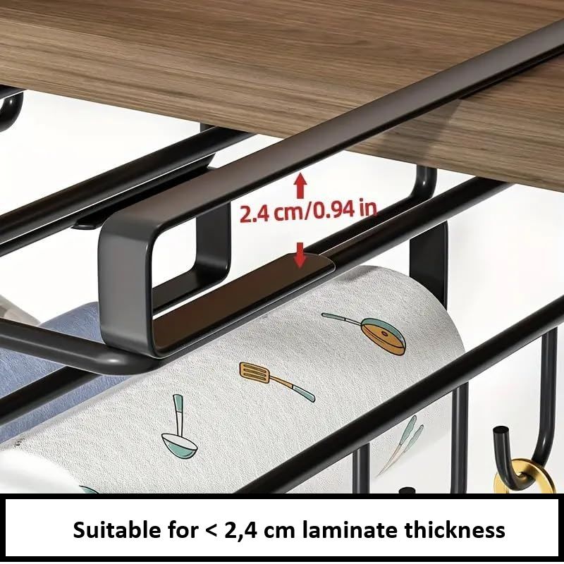 Multifunctional Under Cabinet Cutting Board Metal Holder Organiser V178-36075