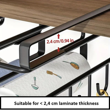 Multifunctional Under Cabinet Cutting Board Metal Holder Organiser V178-36075