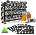 Spice Rack organiser with 28 Spice Jars, Spice Labels, Funnel and Marker for Kitchen Countertop V178-36079