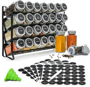 Spice Rack organiser with 28 Spice Jars, Spice Labels, Funnel and Marker for Kitchen Countertop V178-36079