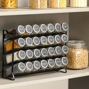 Spice Rack organiser with 28 Spice Jars, Spice Labels, Funnel and Marker for Kitchen Countertop V178-36079