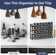 Spice Rack organiser with 28 Spice Jars, Spice Labels, Funnel and Marker for Kitchen Countertop V178-36079
