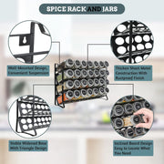 Spice Rack organiser with 28 Spice Jars, Spice Labels, Funnel and Marker for Kitchen Countertop V178-36079