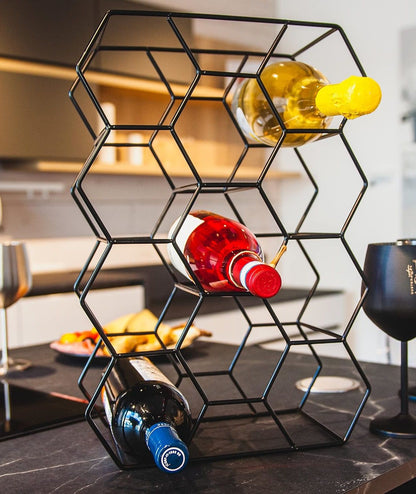14 Bottle Freestanding Modern Metal Countertop Wine Rack Countertop V178-36083
