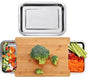 Chopping Board with with 2 Organiser Stainless Steel Trays Containers V178-36085