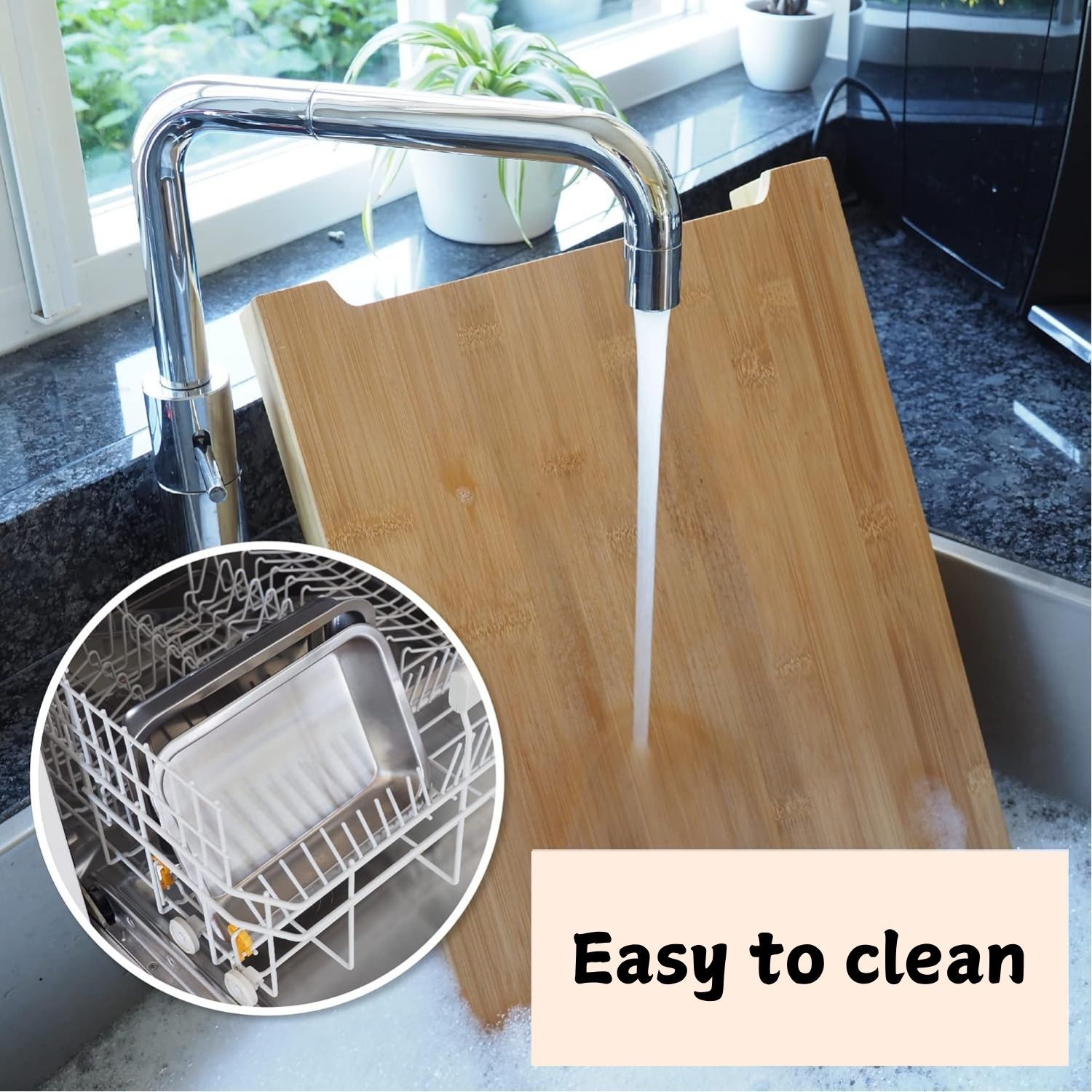 Chopping Board with with 2 Organiser Stainless Steel Trays Containers V178-36085