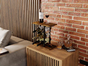 Wine Rack Countertop Wooden & Metal Holder for 6 Bottles & 2 Glasses V178-36089