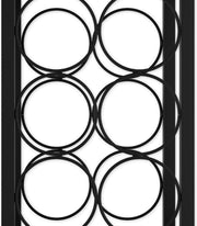 Wine Rack Countertop Wooden & Metal Holder for 6 Bottles & 2 Glasses V178-36089