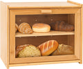 Double Layer Bamboo Bread Box for Kitchen Counter with Large Capacity and Transparent Window V178-36092