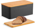 Bread Bin with Bamboo Lid used as Chopping Board for Kitchen Countertop V178-36093