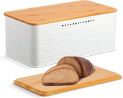 Bread Bin with Bamboo Lid used as Chopping Board for Kitchen Countertop V178-36094