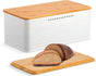 Bread Bin with Bamboo Lid used as Chopping Board for Kitchen Countertop V178-36094