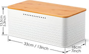 Bread Bin with Bamboo Lid used as Chopping Board for Kitchen Countertop V178-36094