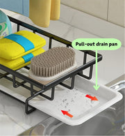 Sink Caddy Sponge Holder with Drain Tray, Brush Holder & Dishcloth Holder for Kitchen V178-36096