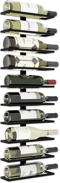 Metal Wall Mount Wine Rack for Wine Bottles, Liquor, Champagne (Holds 10 Bottles) V178-36098