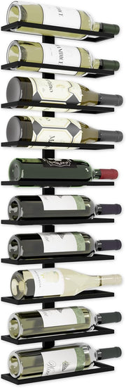 Metal Wall Mount Wine Rack for Wine Bottles, Liquor, Champagne (Holds 10 Bottles) V178-36098