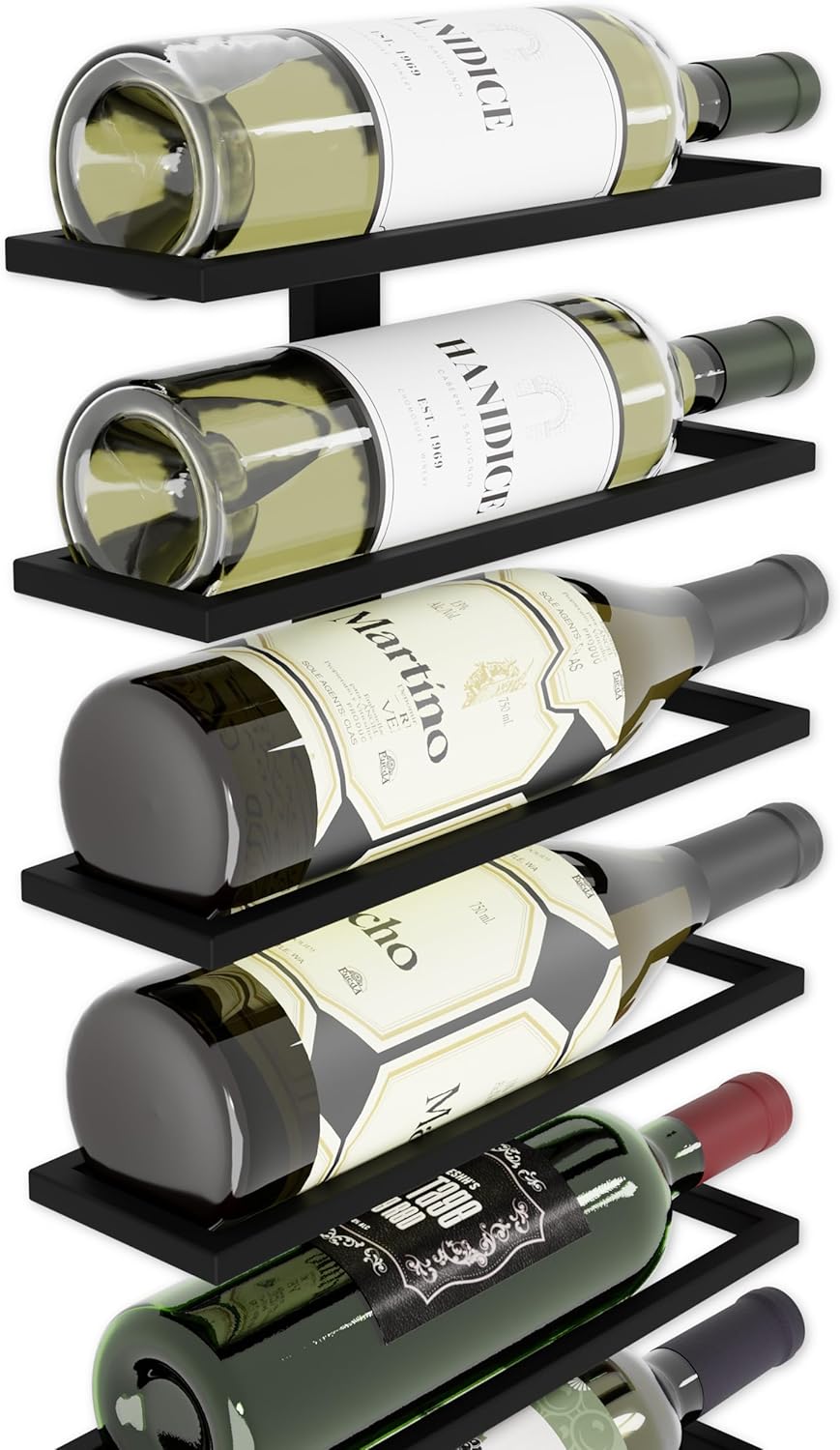 Metal Wall Mount Wine Rack for Wine Bottles, Liquor, Champagne (Holds 10 Bottles) V178-36098