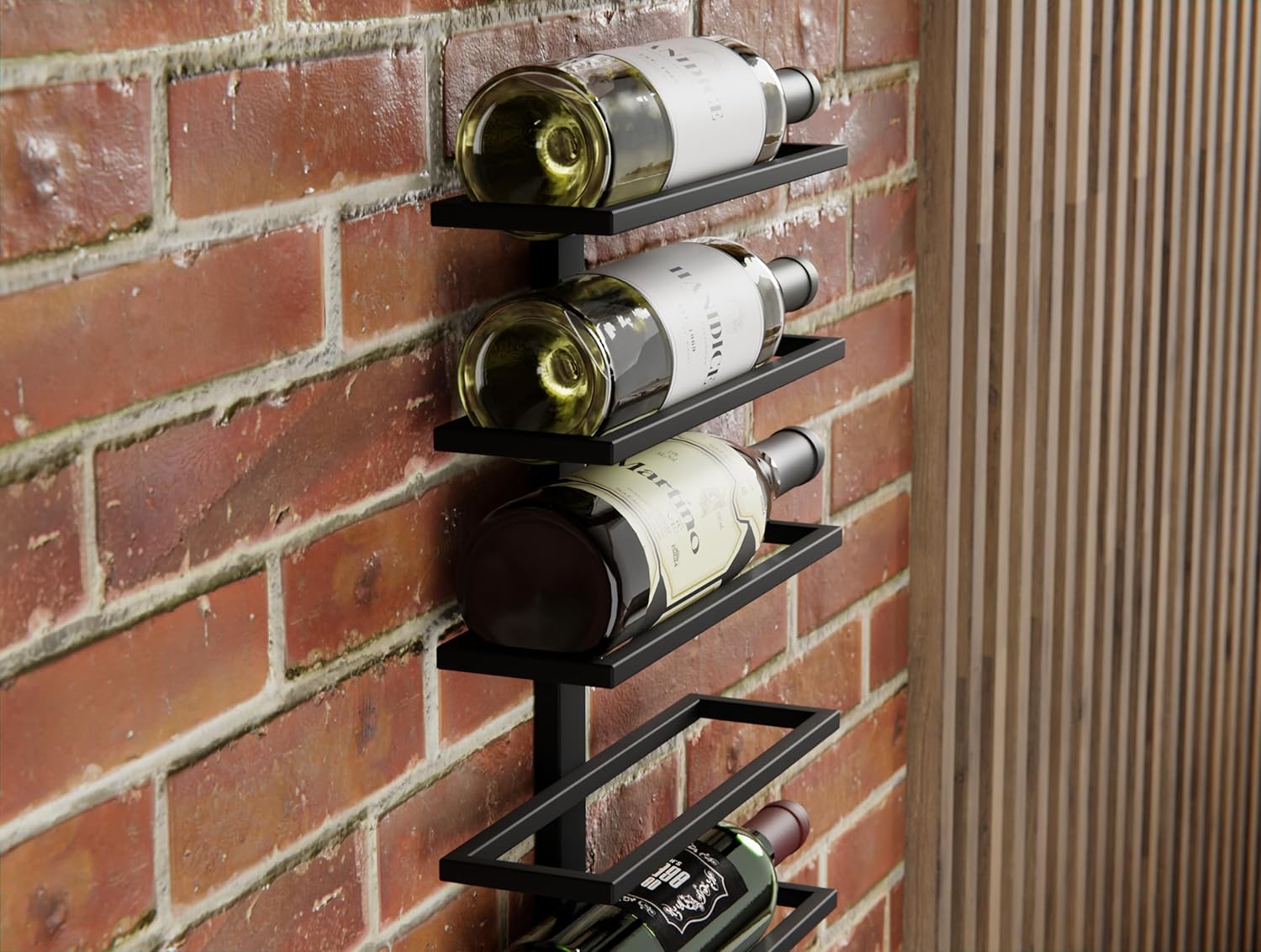 Metal Wall Mount Wine Rack for Wine Bottles, Liquor, Champagne (Holds 10 Bottles) V178-36098