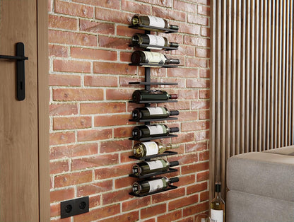 Metal Wall Mount Wine Rack for Wine Bottles, Liquor, Champagne (Holds 10 Bottles) V178-36098