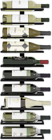 Metal Wall Mount Wine Rack for Wine Bottles, Liquor, Champagne (Holds 10 Bottles) V178-36098